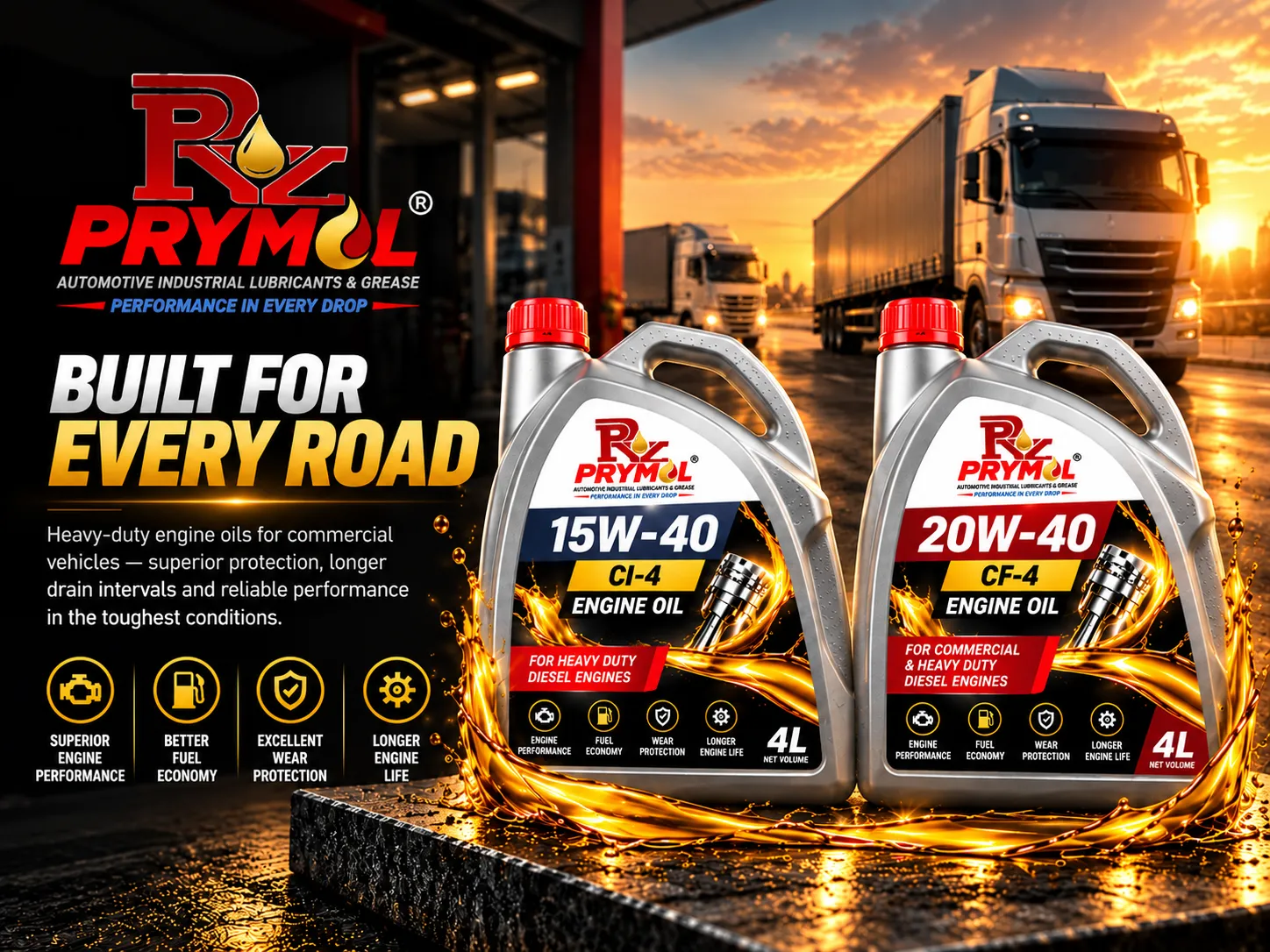 Prymol goods vehicle fleet on highway